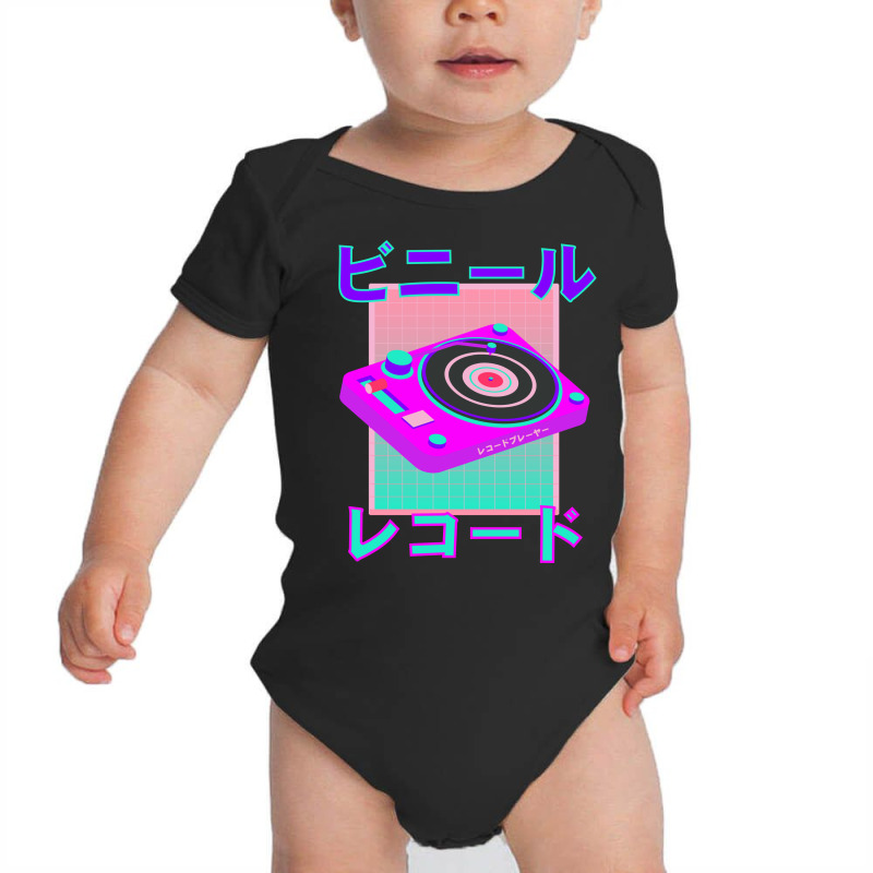 Vaporwave Record Player Retro 80s Japanese Otaku Art Baby Bodysuit | Artistshot