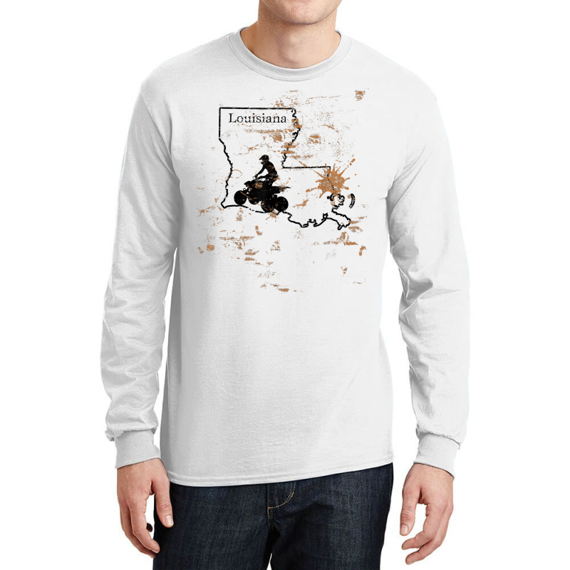 Louisiana Atv Trail Rider Mud La State Map Atv Riding T Shirt Long Sleeve Shirts | Artistshot