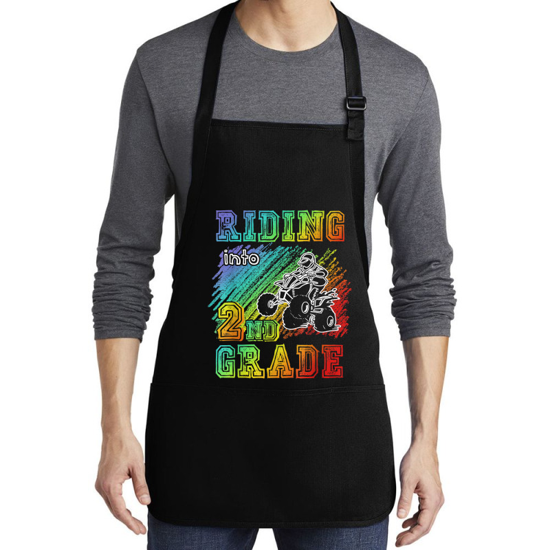 Riding Into 2nd Grade Atv Quad Rider Boy Funny T Shirt Medium-length Apron | Artistshot