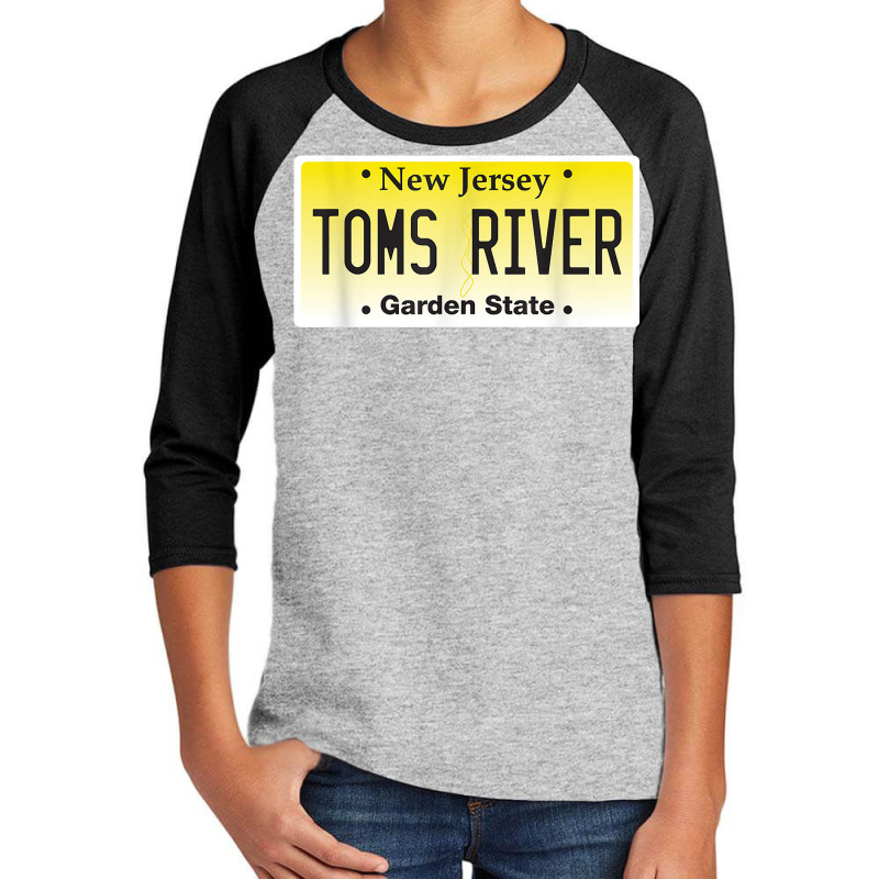 Toms River Nj Hometown New Jersey License Plate Graphic T Shirt Youth 3/4 Sleeve by renelonganecker | Artistshot