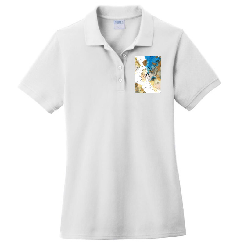 Abstract Watercolor Gold Textured Ladies Polo Shirt by Visudylic Creations | Artistshot