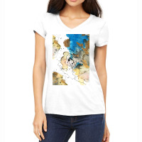 Abstract Watercolor Gold Textured Women's V-neck T-shirt | Artistshot