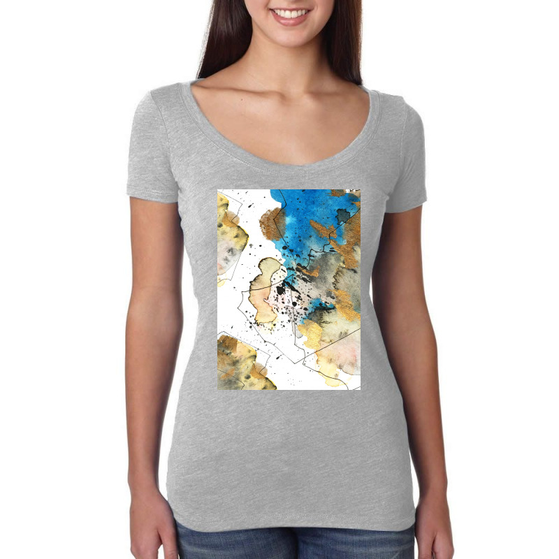 Abstract Watercolor Gold Textured Women's Triblend Scoop T-shirt by Visudylic Creations | Artistshot