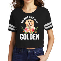 Golden Retriever Goldie Dog The Best Therapy Is Goldengolden Retriever Scorecard Crop Tee | Artistshot