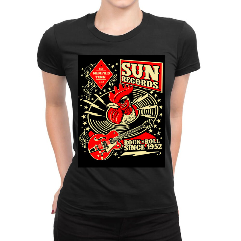 American Independent Record Label Sun Records Ladies Fitted T-Shirt by JohnBush | Artistshot