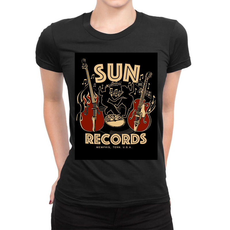 American Independent Record Label Sun Records Ladies Fitted T-Shirt by JohnBush | Artistshot