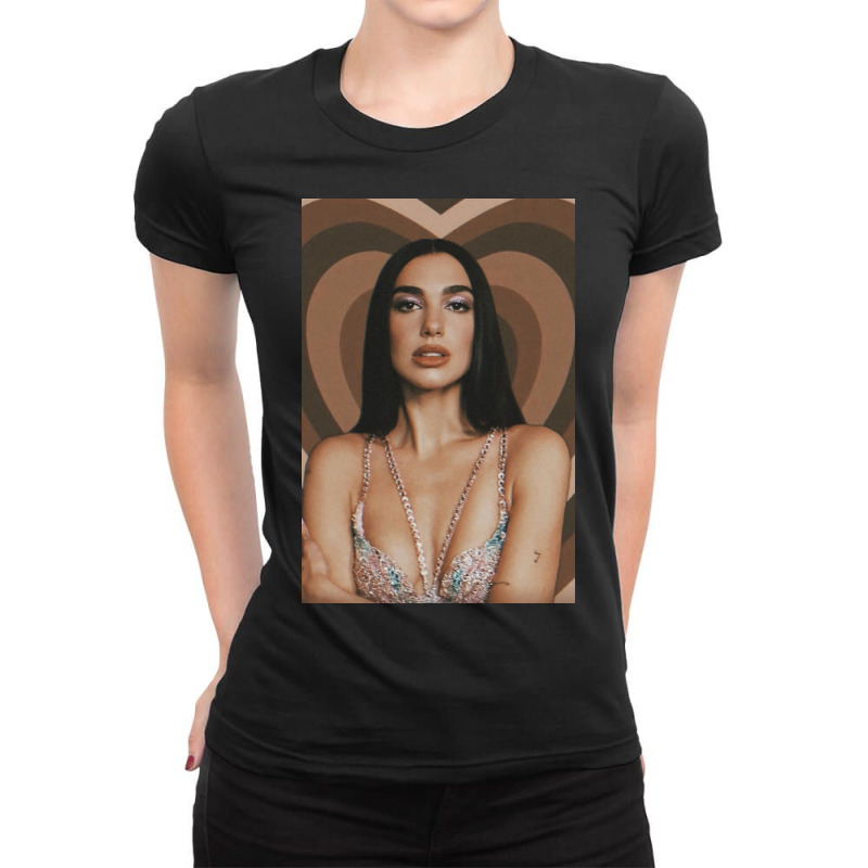 Dua Take A Photo With A Brown Background Love Ladies Fitted T-Shirt by annaponder | Artistshot