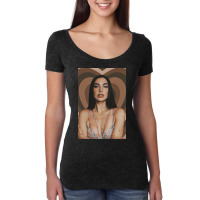 Dua Take A Photo With A Brown Background Love Women's Triblend Scoop T-shirt | Artistshot