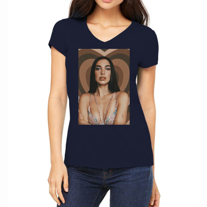 Dua Take A Photo With A Brown Background Love Women's V-Neck T-Shirt by annaponder | Artistshot