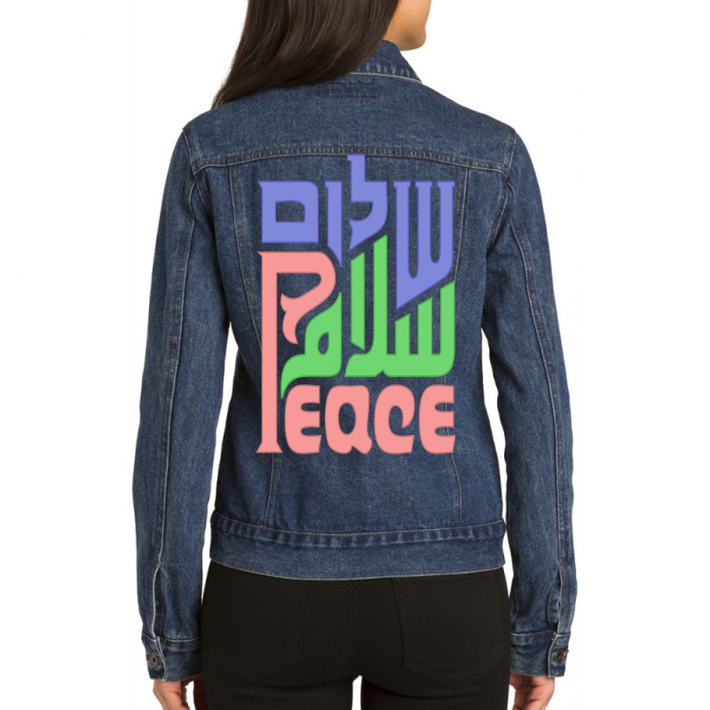 Trilingual Peace Ladies Denim Jacket by EGYBOY | Artistshot