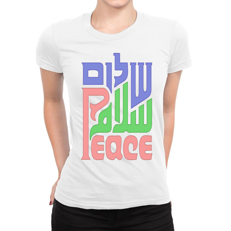 Trilingual Peace Ladies Fitted T-Shirt by EGYBOY | Artistshot