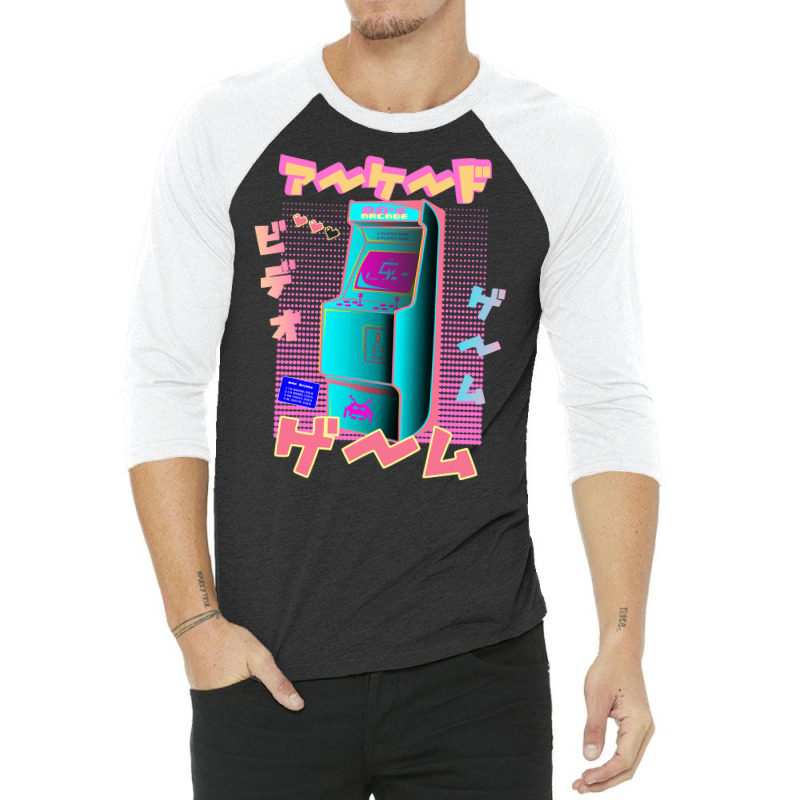 80s Retro Arcade Video Game Machine 3/4 Sleeve Shirt by Grafixbychawki | Artistshot