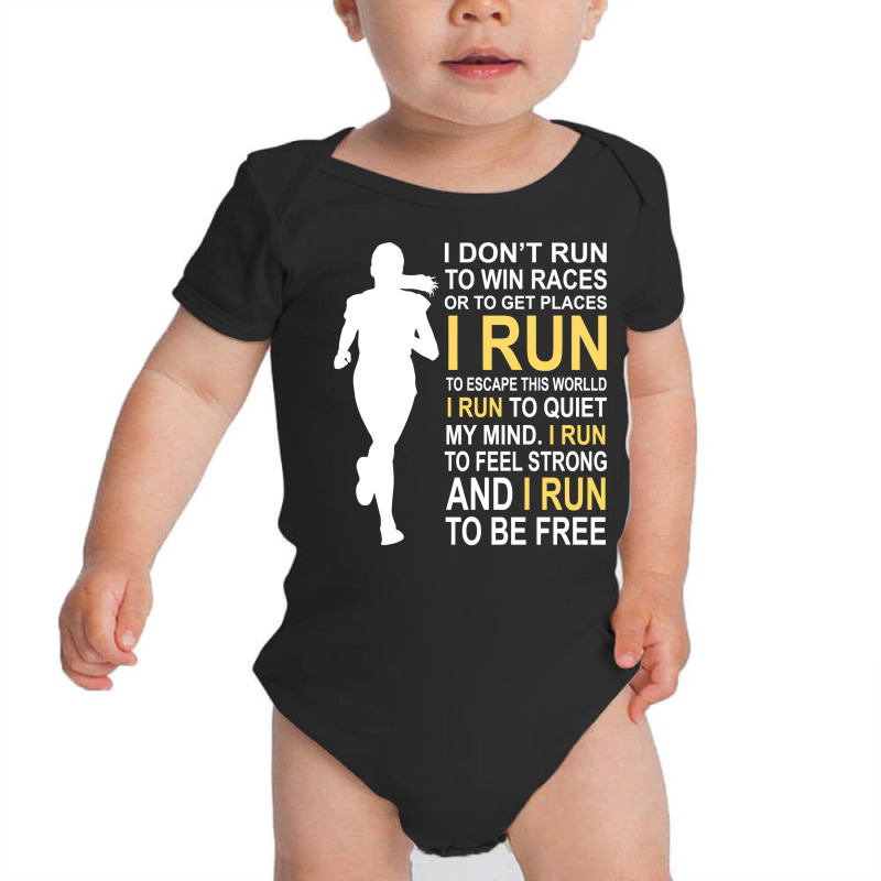 Female Runner Girl Women I Don't Run To Win Races Pullover Hoodie Baby Bodysuit | Artistshot