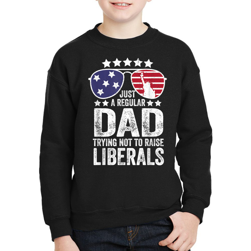 Mens Just A Regular Dad Trying Not To Raise Liberals Republican T Shir Youth Sweatshirt | Artistshot