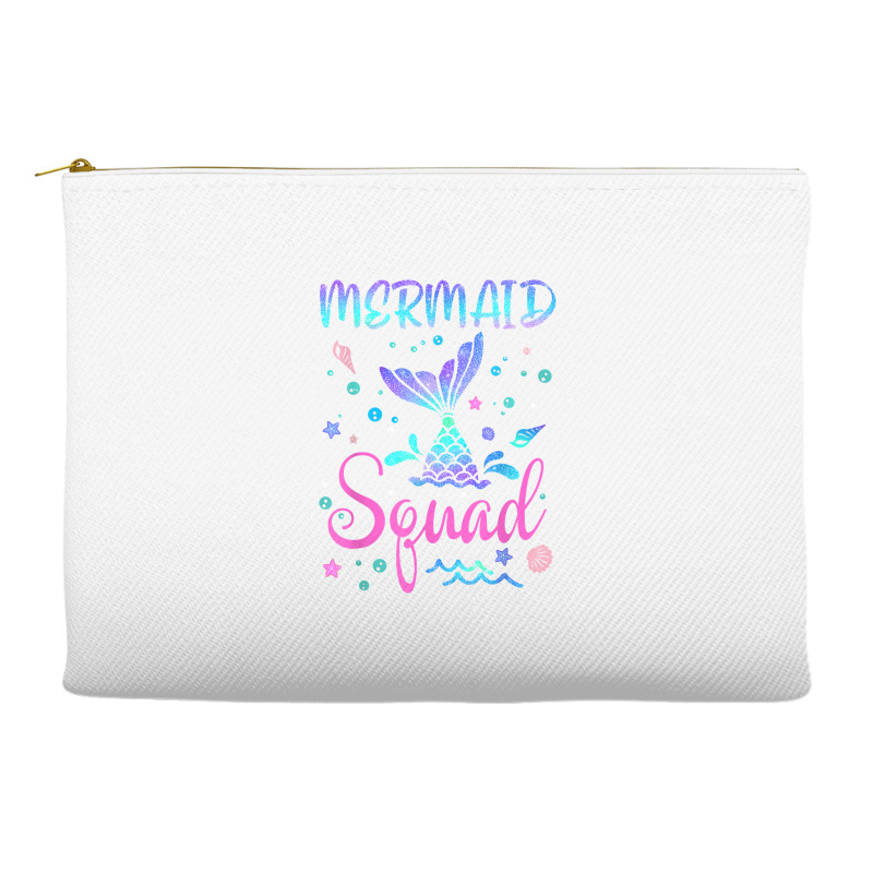 Mermaid Squad Of The Birthday Mermaid Tail Family Matching T Shirt Accessory Pouches | Artistshot