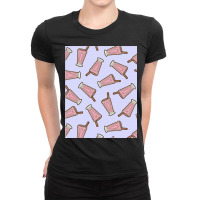 Strawberry Milkshake Pattern Ladies Fitted T-shirt | Artistshot