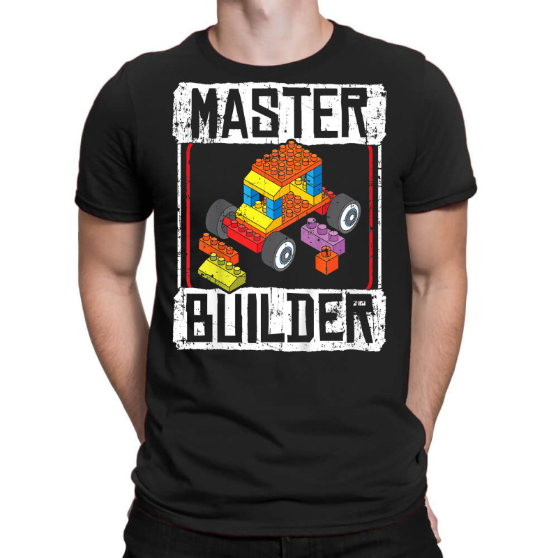 Kids Master Builder For A Builder Block Building Blocks Bricks T Shirt T-shirt | Artistshot