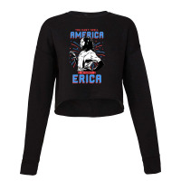 Can't Spell America Without Erica Retro Cropped Sweater | Artistshot