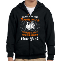 Thanksgiving New York Turkey Family Holiday Orange T Shirt Youth Zipper Hoodie | Artistshot