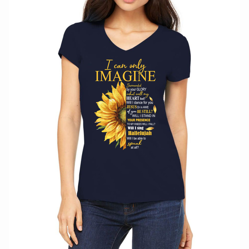 I Only Can Imagine Faith Christian Catholic Jesus God Lover Women's V-Neck T-Shirt by Hoangduong | Artistshot