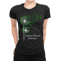 Dandelion Green Ribbon Kidney Disease Awareness Month Family T Shirt Ladies Fitted T-shirt | Artistshot