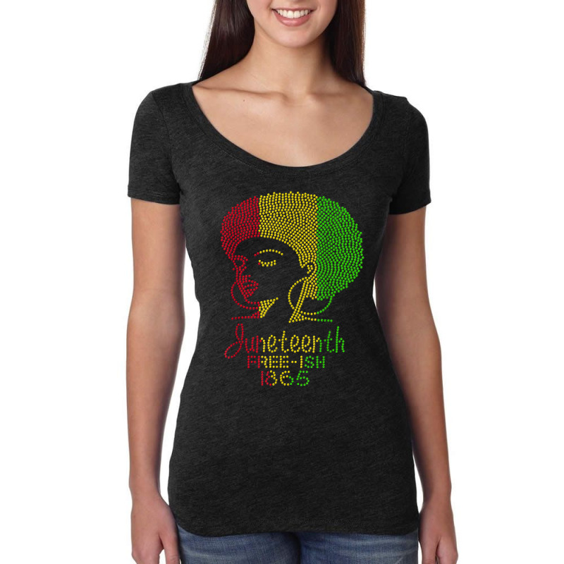 Juneteenth Celebrate 1865 Freedom Day Rhinestone Black Women T Shirt Women's Triblend Scoop T-shirt by jayannidifalco | Artistshot