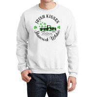 Irish Kisses Shamrock Wishes   St Patrick Day Crewneck Sweatshirt | Artistshot