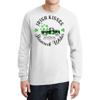 Irish Kisses Shamrock Wishes   St Patrick Day Long Sleeve Shirts | Artistshot