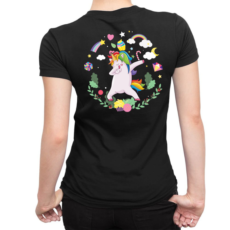 Rainbow Awesome Unicorn Ladies Fitted T-Shirt by dioginger79 | Artistshot