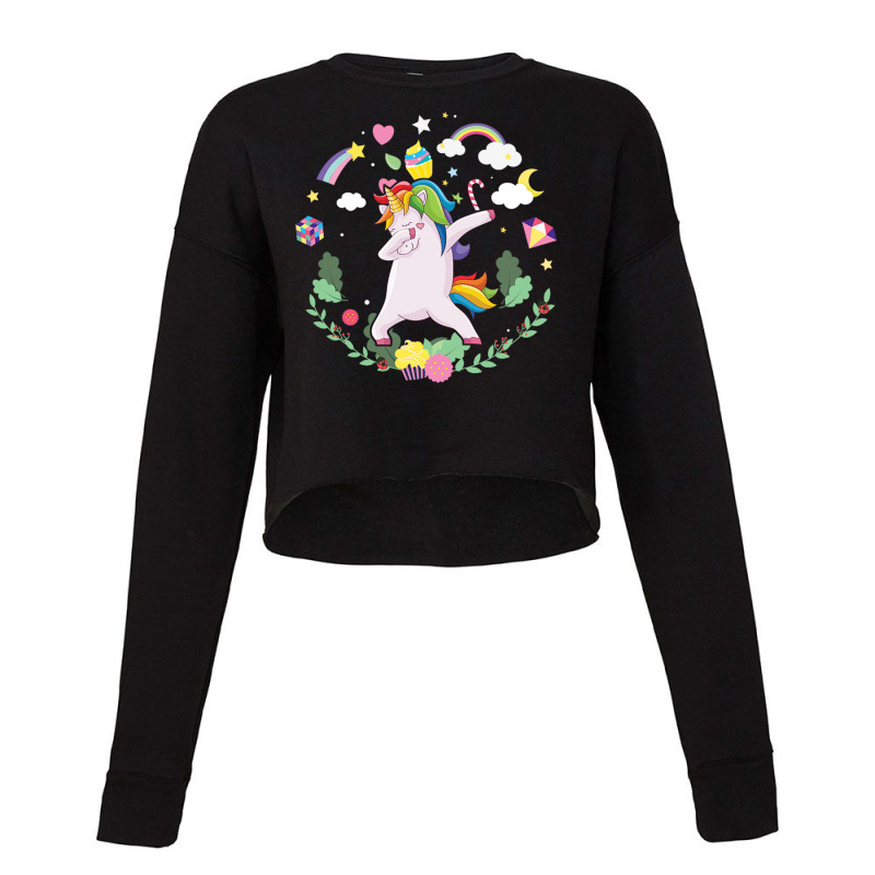 Rainbow Awesome Unicorn Cropped Sweater by dioginger79 | Artistshot