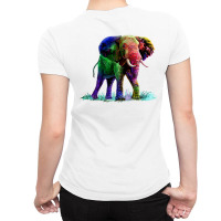 Rainbow Elephant Ladies Fitted T-shirt | Artistshot