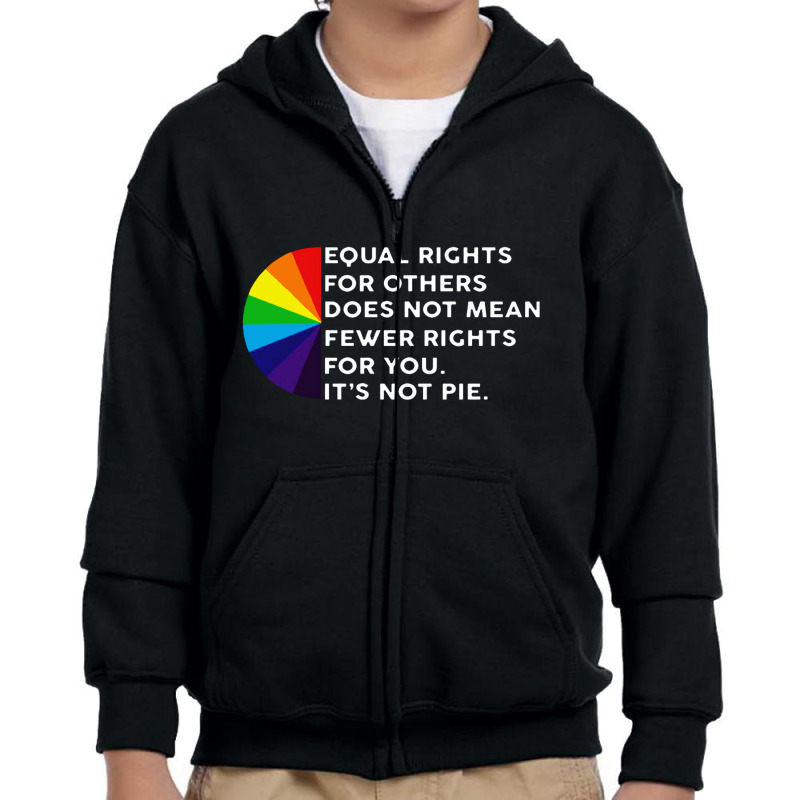 Rainbow Equal Rights For Others White Youth Zipper Hoodie by dioginger79 | Artistshot