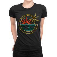 Island Vibes Are Good Vibes Sunset Palm Tree T Shirt Ladies Fitted T-shirt | Artistshot