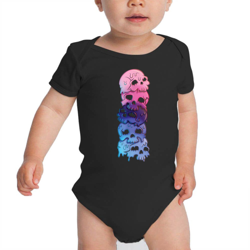 Omnisexual Pride Flag Goth Skulls T Shirt Baby Bodysuit by renelonganecker | Artistshot