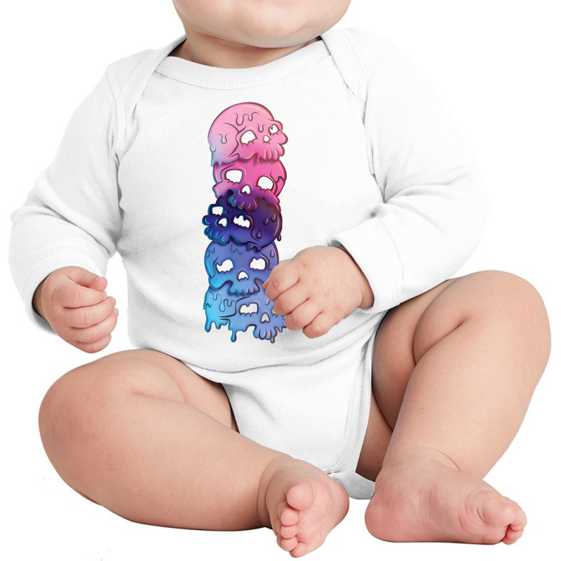 Omnisexual Pride Flag Goth Skulls T Shirt Long Sleeve Baby Bodysuit by renelonganecker | Artistshot