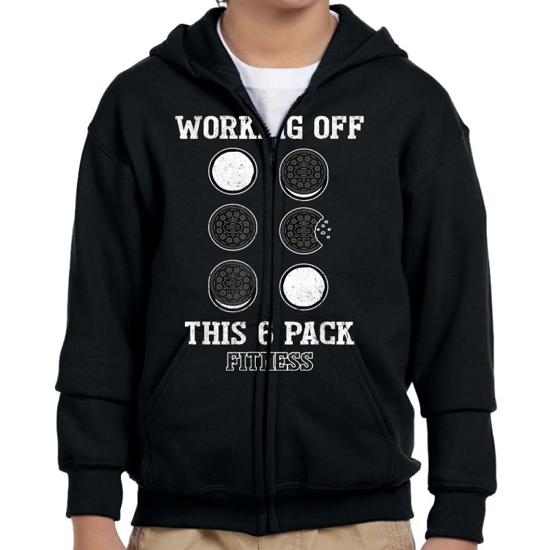 Mens Working Off This 6 Pack Fitness Cookies T Shirt Youth Zipper Hoodie by carlianagorley | Artistshot