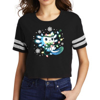 Axolotl Wrapped Up In Christmas Lights Funny Xmas 446 Scorecard Crop Tee | Artistshot