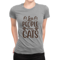 Less People More Cats Ladies Fitted T-shirt | Artistshot