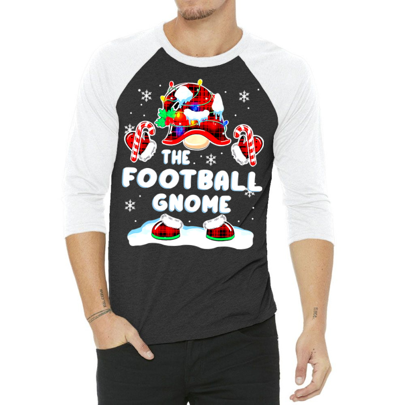 Football Football Gnome Red Plaid Gnomies Matching Family Christmas 97 3/4 Sleeve Shirt by circularflap | Artistshot