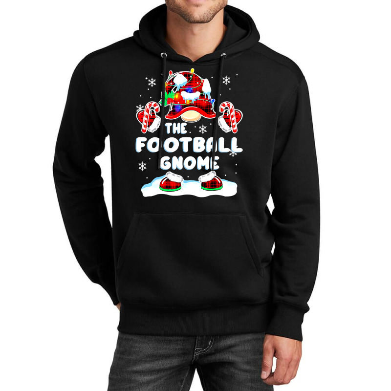 Football Football Gnome Red Plaid Gnomies Matching Family Christmas 97 Unisex Hoodie by circularflap | Artistshot