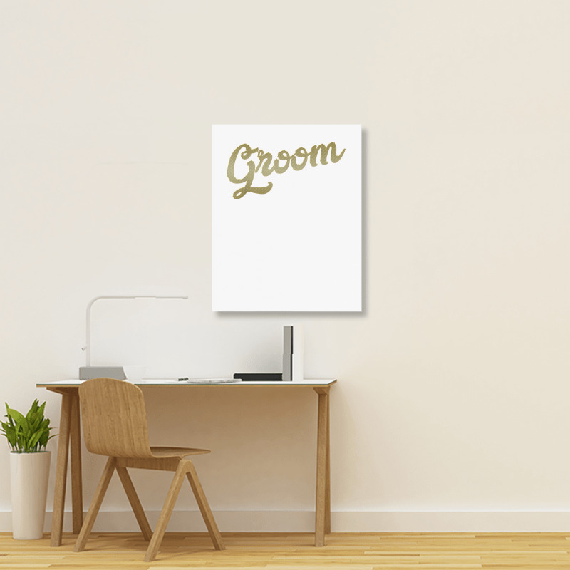 Best Groom Shirt Wedding Party & Bachelor Party, Faux Gold Portrait Canvas Print | Artistshot