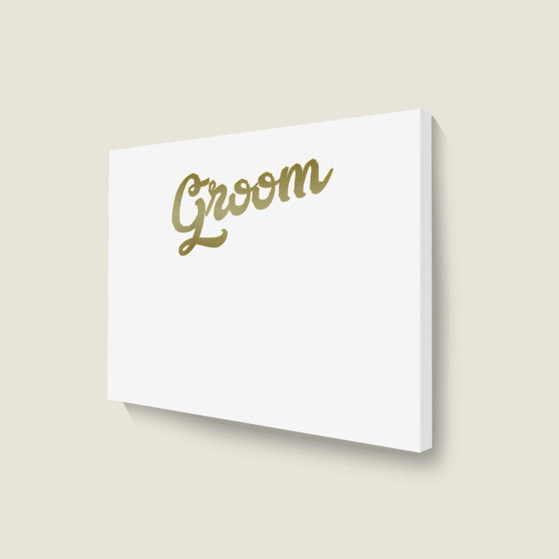 Best Groom Shirt Wedding Party & Bachelor Party, Faux Gold Landscape Canvas Print | Artistshot