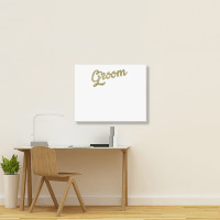 Best Groom Shirt Wedding Party & Bachelor Party, Faux Gold Landscape Canvas Print | Artistshot