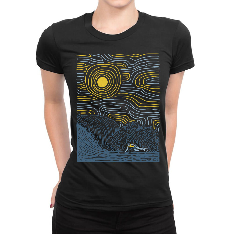 Surf Line Ladies Fitted T-Shirt by Quilimo | Artistshot