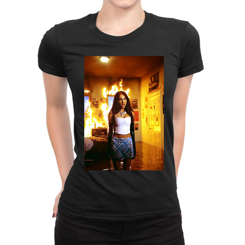 Olivia On Fire Ladies Fitted T-Shirt by halseymaria | Artistshot