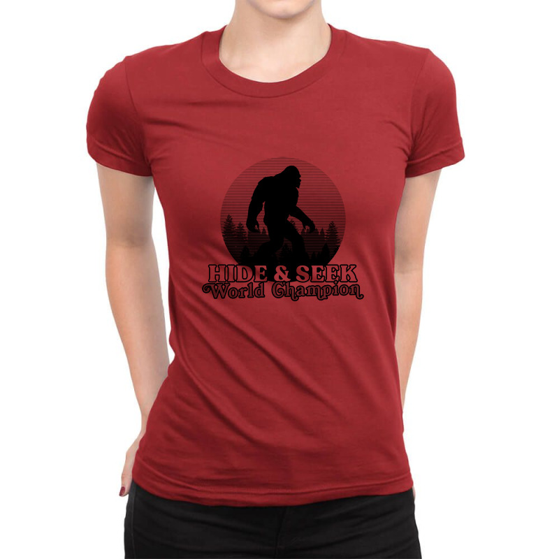 Retro Bigfoot Hide & Seek World Champion Ladies Fitted T-Shirt by qulonuhun | Artistshot