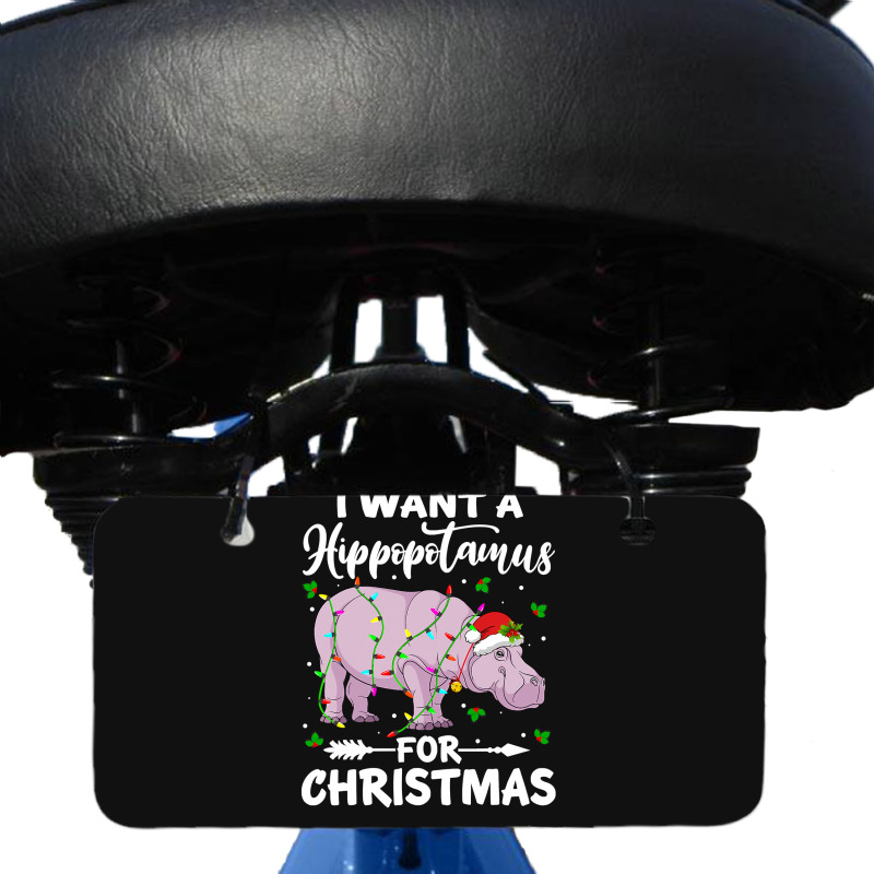 Hippopotamus I Want A Hippopotamus For Christmas Lights Hippo Xmas Paj Bicycle License Plate | Artistshot