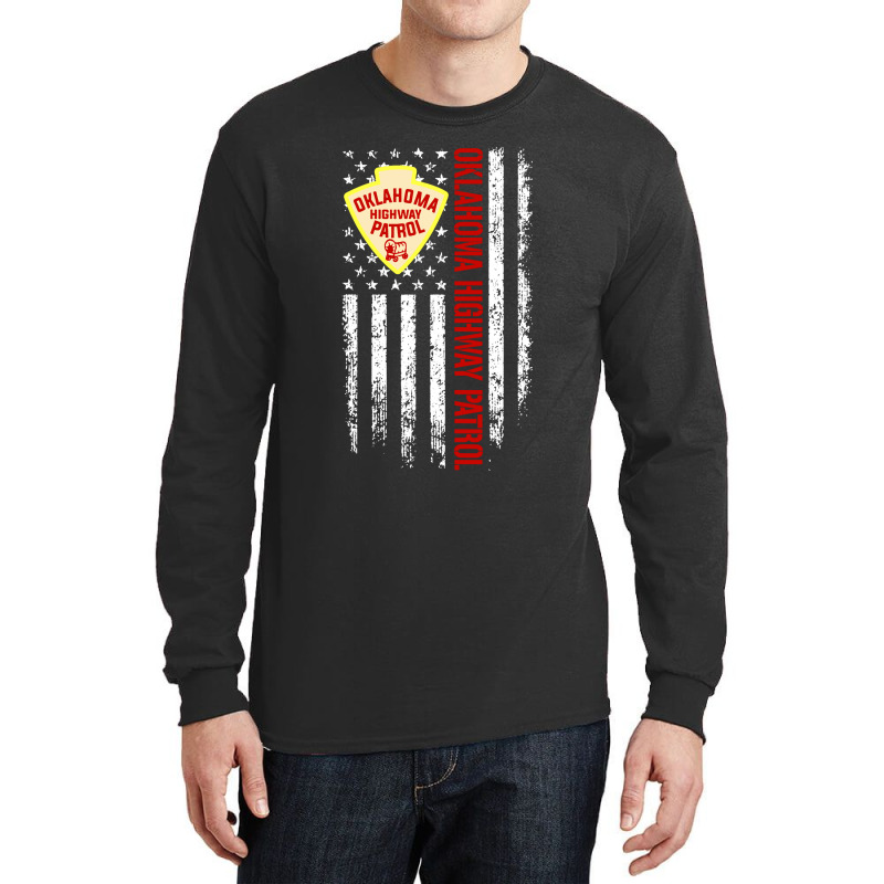 Oklahoma Highway Patrol American Flag Long Sleeve Shirts | Artistshot