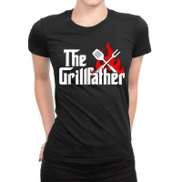 Mens Funny The Grillfather Cookout And Mobster Movie Parody Combo T Sh Ladies Fitted T-shirt | Artistshot