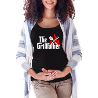 Mens Funny The Grillfather Cookout And Mobster Movie Parody Combo T Sh Maternity Scoop Neck T-shirt | Artistshot